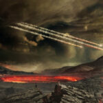 ทัศนียภาพยามค่ำคืนของแผ่นดินใหญ่จีนและทะเลเหลืองจากสถานีอวกาศนานาชาติ